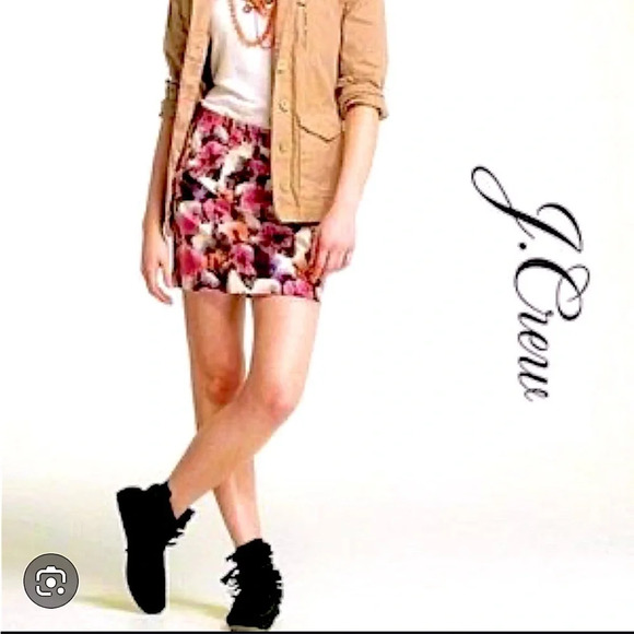 J. Crew | nwot Watercolor Floral Miniskirt | Size 8 - Picture 1 of 9